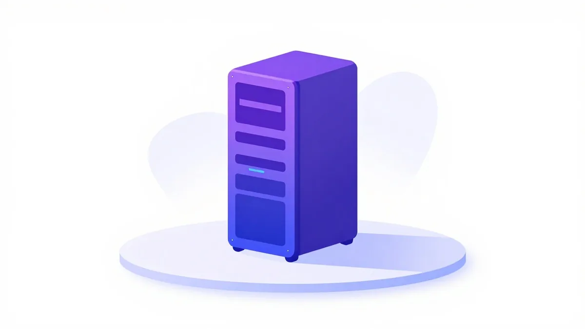A single powerful server tower standing on its own platform