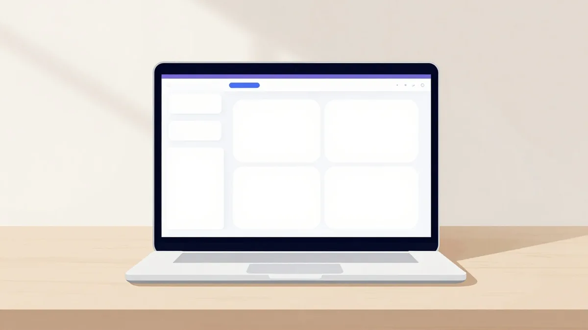 A laptop showing a simple, uncluttered hosting control panel