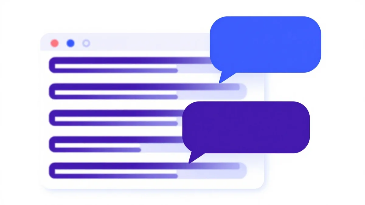 Speech bubbles linked in threads above a forum page