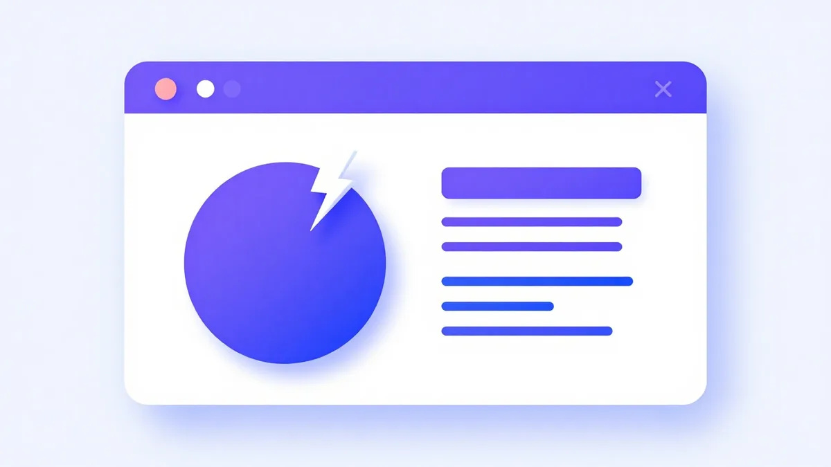 A browser window with a website built from blocks and a one-click install button