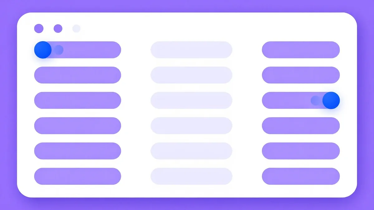 A dashboard with domain rows and toggle switches, standing for a domain manager