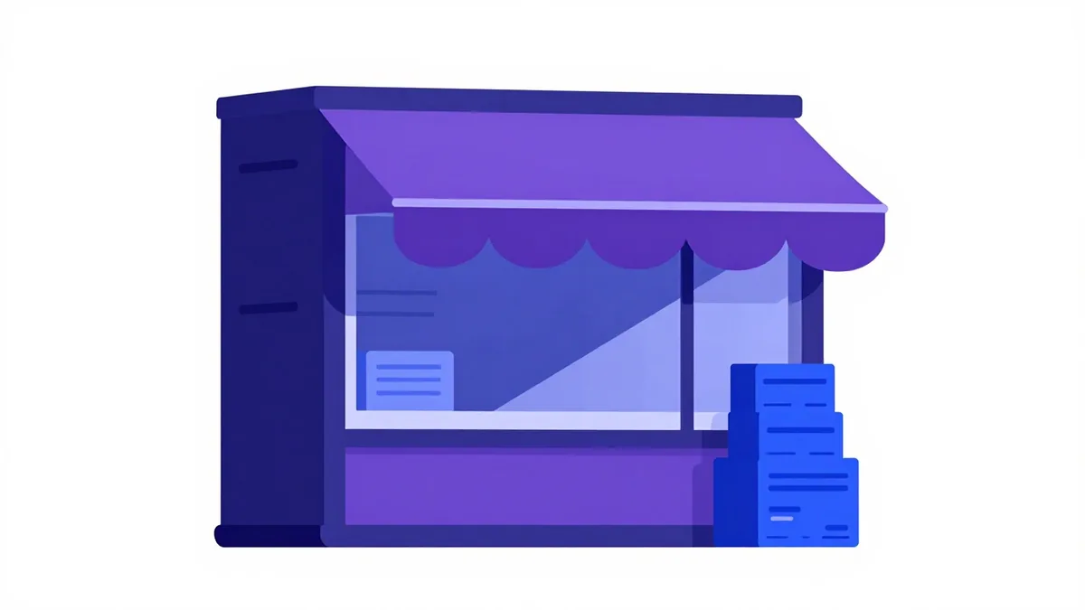 A small shop built on top of a server, standing for reselling hosting